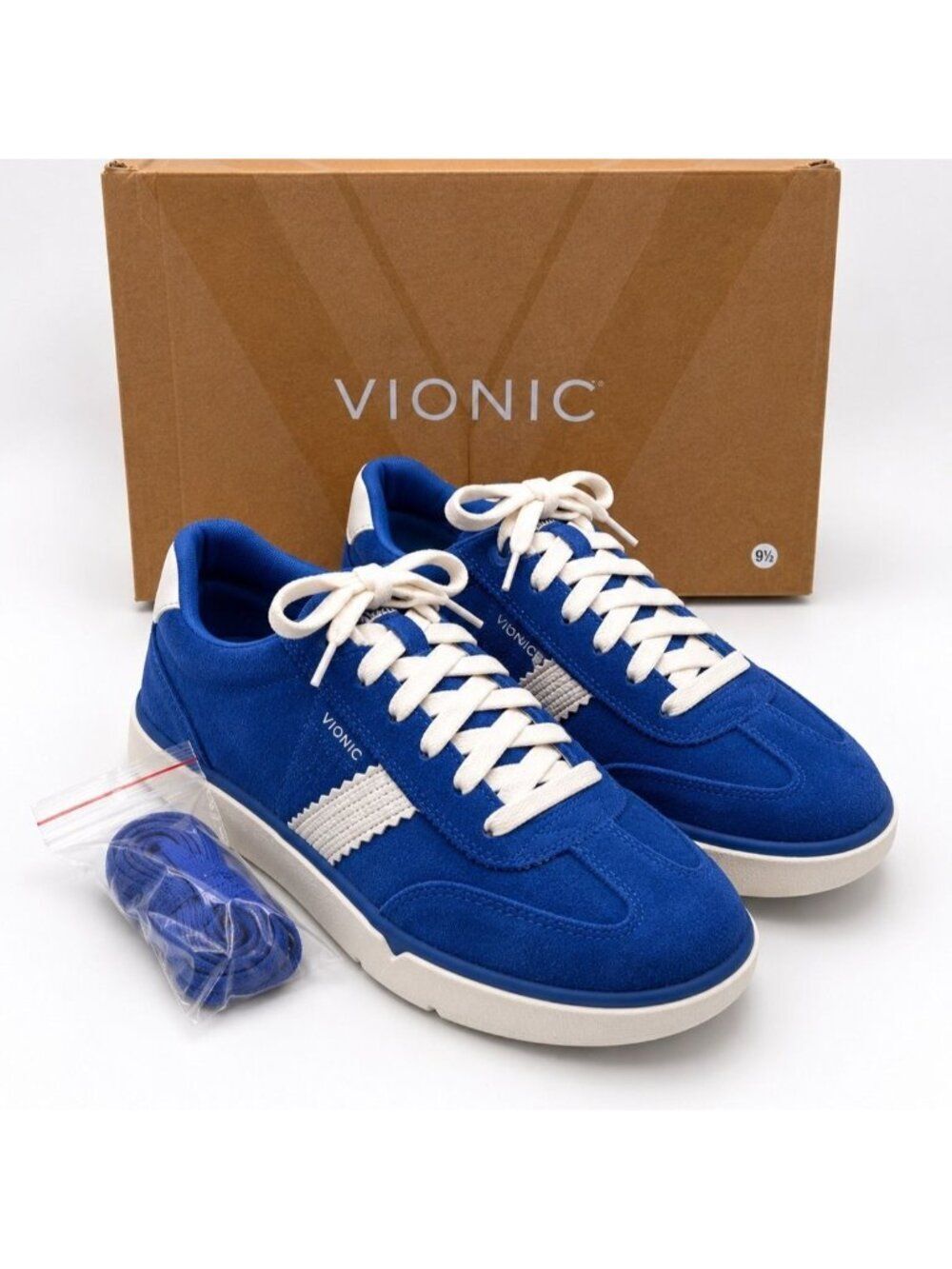 Vionic City Walk Mazarine Blue Suede Leather Arch Support Sneakers Women 7.5